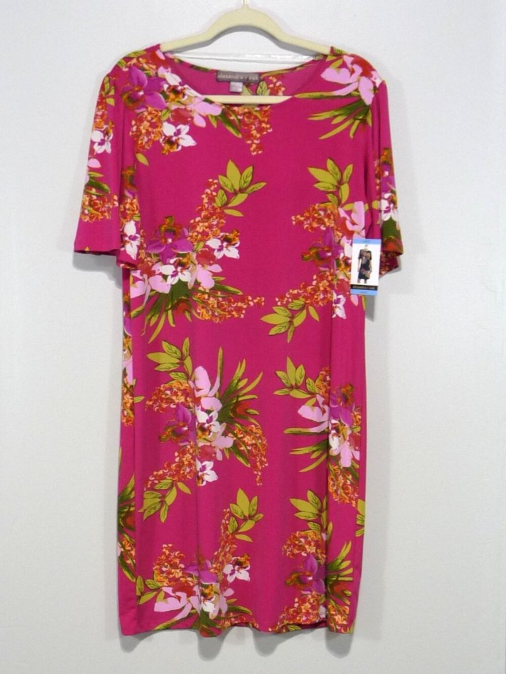 ALEXANDRA + OAK SIZE LARGE PINK FLORAL SHEATH DRESS